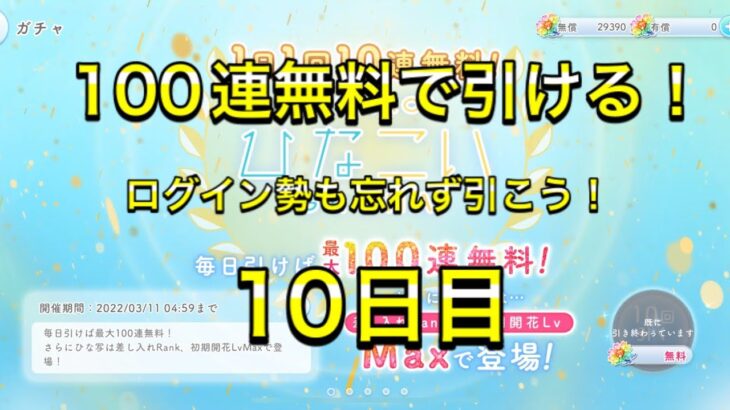 【ひなこい】無料100連ガチャ！10日目！